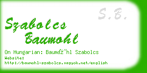 szabolcs baumohl business card